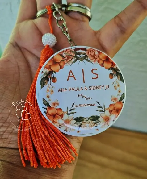 Chaveiro Espelho Personalizado para Casamento