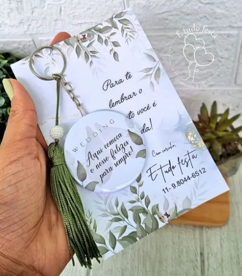 Chaveiro Espelho Personalizado para Casamento