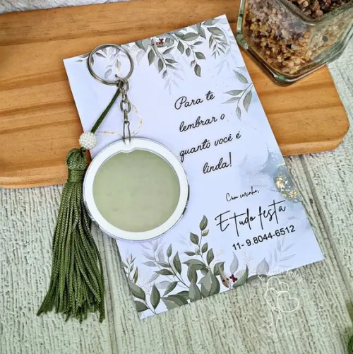 Chaveiro Espelho Personalizado para Casamento