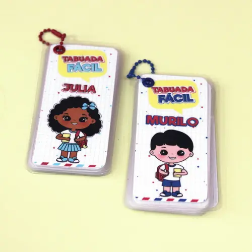 Chaveiro Tabuada Infantil Menina e Menino