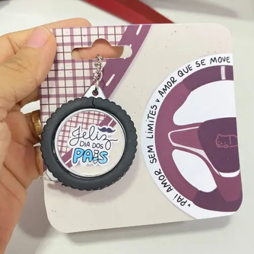 Chaveiro Trena com Cartão Brinde Dia dos Pais