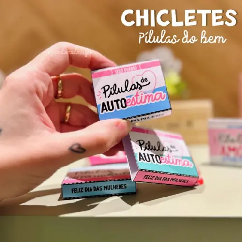 Chicletes Personalizados com Caixinha - Dia das Mulheres