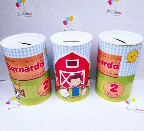 Cofrinho a Fazendinha Personalizada - Menino