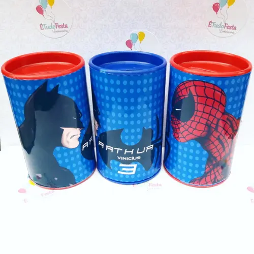 Cofrinho Batman Vs Homem Aranha Personalizado