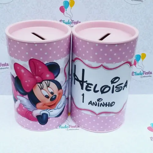 Cofrinho Minnie Mouse - Rosa