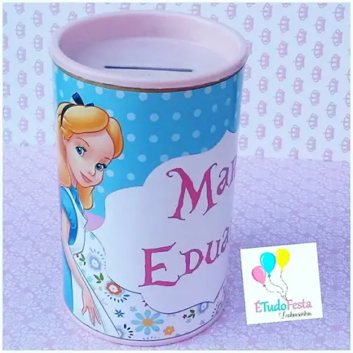 Cofrinho Personalizado Alice no País das Maravilhas
