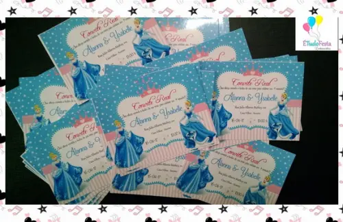 Convite de Aniversário Cinderela - Digital para Whatsapp