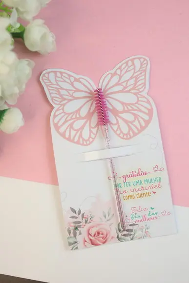 Escovinha para Cilios +tag Personalizada Dia da Mulher