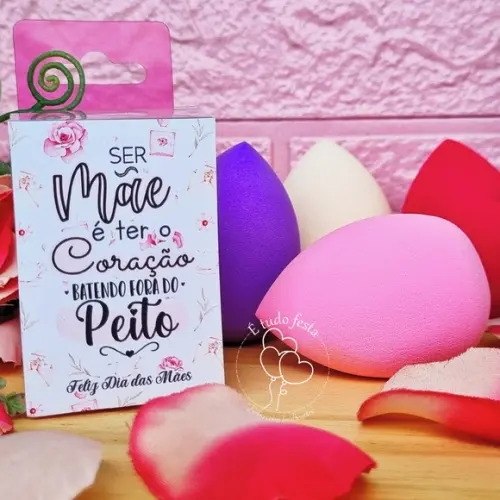 Esponja de Maquiagem Personalizada Dia das Mães