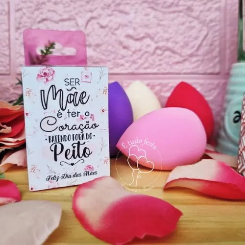 Esponja de Maquiagem Personalizada Dia das Mães