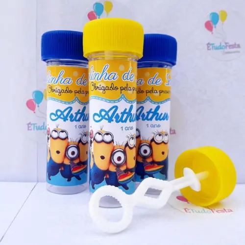 Frasco Bolha de Sabão Personalizado Minions