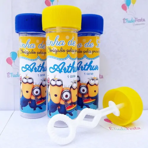 Frasco Bolha de Sabão Personalizado Minions