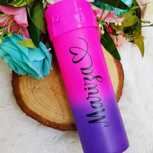Garrafa de Agua Personalizada Nome e Coraçao