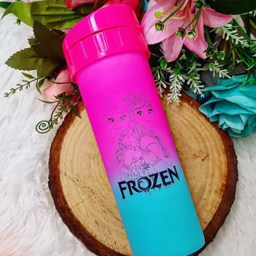 Garrafa de Agua Personalizada Nome + Tema Frozen