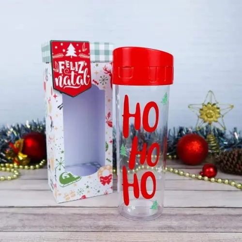 Garrafa de Agua Personalizada Nome + Tema Natal