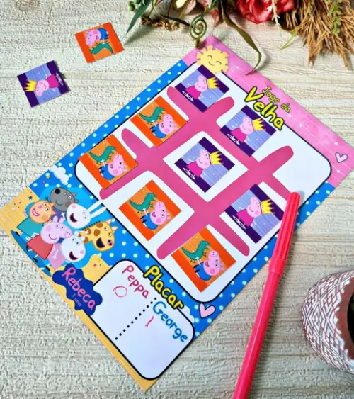 Jogo da Velha Personalizado P . e . P . P. a - 14 x 20 cm