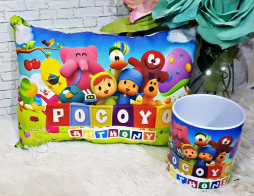Kit Almofada + Caneca Personalizada- Pocoyo