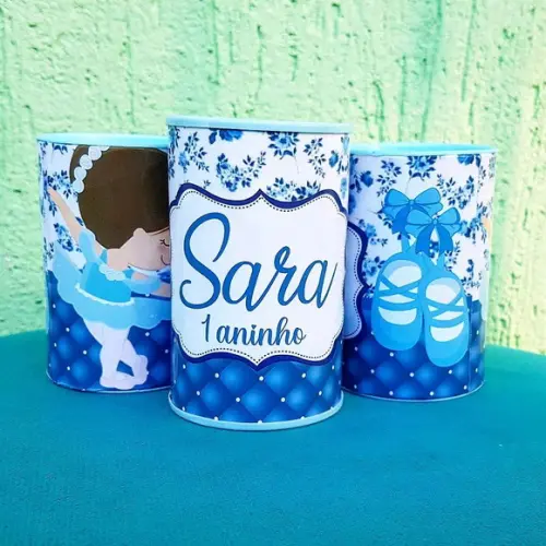 Kit Bailarina Personalizado Azul 90 Peças