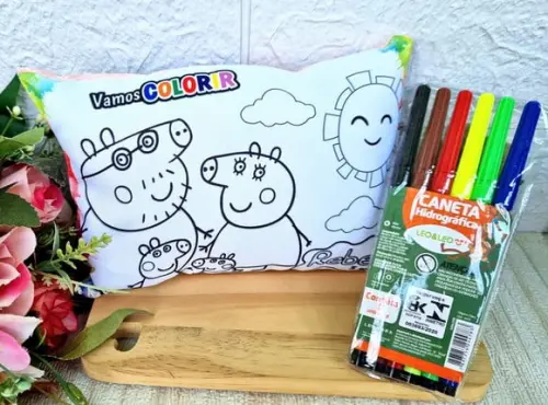 Kit de Colorir Almofada + Canetinha P . e . P . P. a