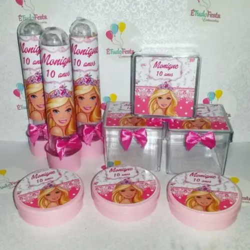 Kit Festa Infantil Barbie Personalizado Luxo com 30 Peças