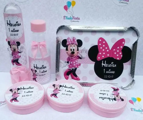 Kit Minnie Rosa 80 Peças