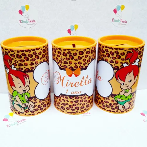 Kit Pedrita Personalizado - Laranja e Marrom 60 Peças
