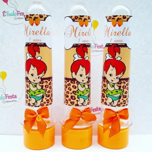 Kit Pedrita Personalizado Laranja e Marrom 30 Peças