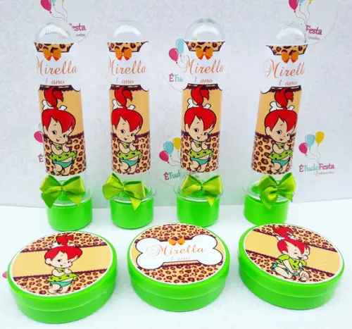 Kit Pedrita Personalizado Laranja e Verde 20 Peças