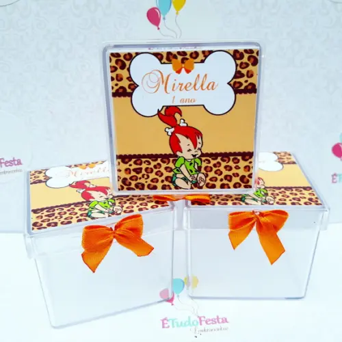 Kit Pedrita Personalizado Laranja e Marrom 30 Peças