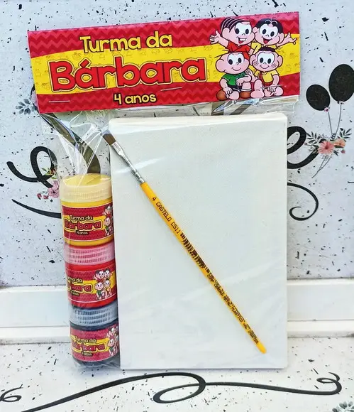 Kit Tela Pintura + Guache - Turma da Monica