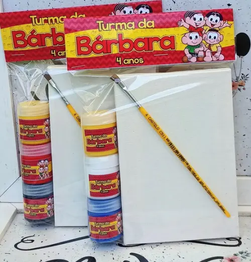 Kit Tela Pintura + Guache - Turma da Monica