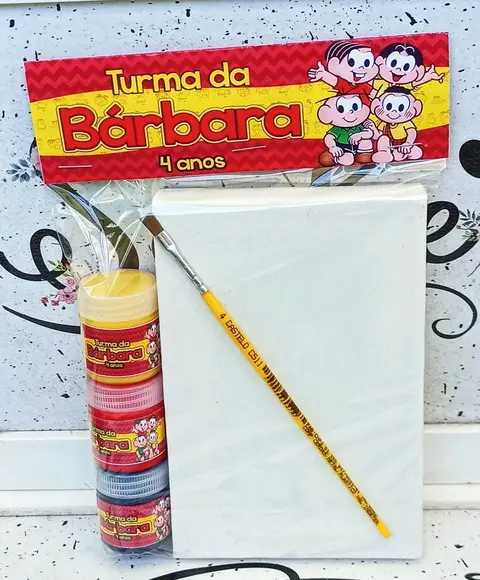 Kit Tela Pintura + Guache - Turma da Monica