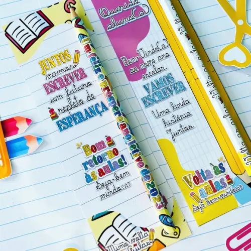 Lápis + Tag Escolar / Volta as Aulas