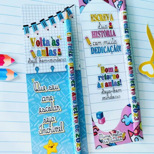 Lápis + Tag Escolar / Volta as Aulas