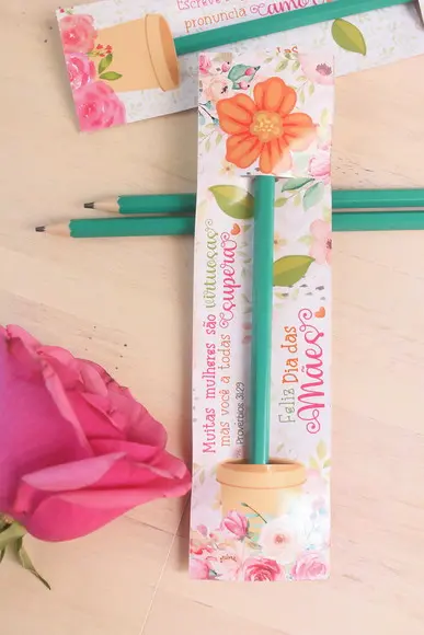 Lápis na Tag Personalizado Dia das Mães