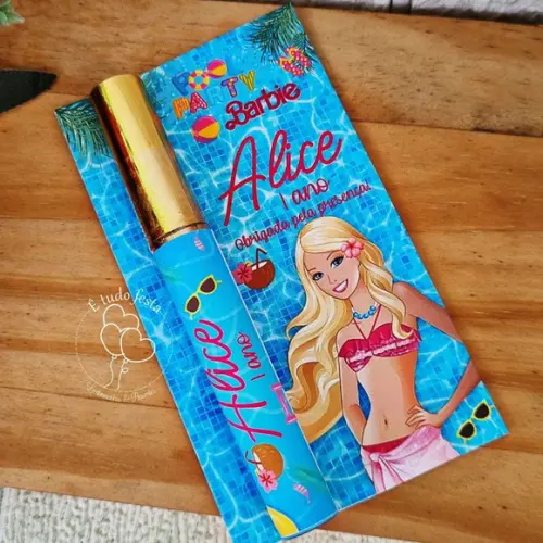 Lip Gloss Labial Barbie Pool Party Personalizado