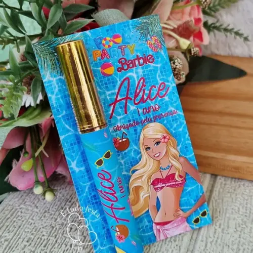 Lip Gloss Labial Barbie Pool Party Personalizado