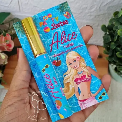 Lip Gloss Labial Barbie Pool Party Personalizado