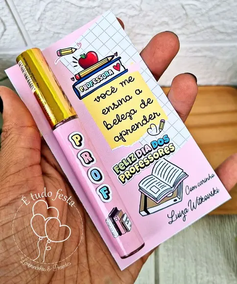 Lip Gloss Labial Personalizado Dia dos Professores