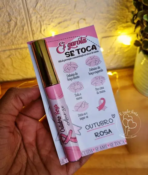 Lip Gloss Labial Personalizado Outubro Rosa
