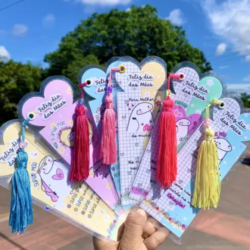 Marcador de Página Plastificado Dia das Mães