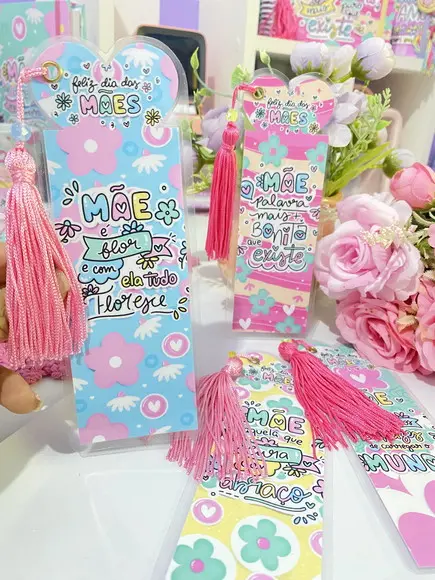 Marcador de Página Plastificado Dia das Mães