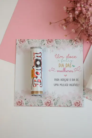 Mimo com Batom de Chocolate para o Dia das Mulheres