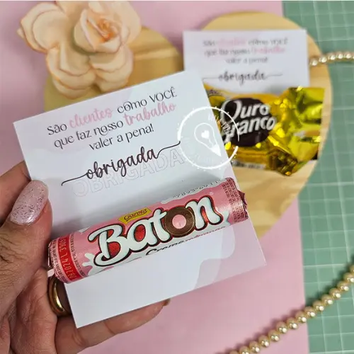 Mimo com Batom de Chocolate para o Dia das Mulheres