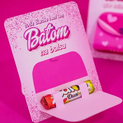 Mimo da Barbie com Batom de Chocolate para Clientes