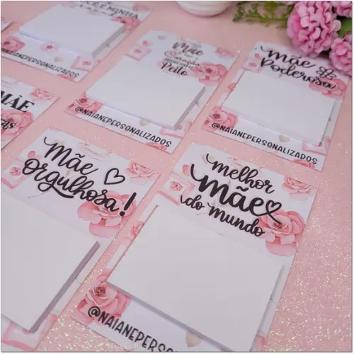 Mini Bloquinho com Tag Personalizada Dia das Mães