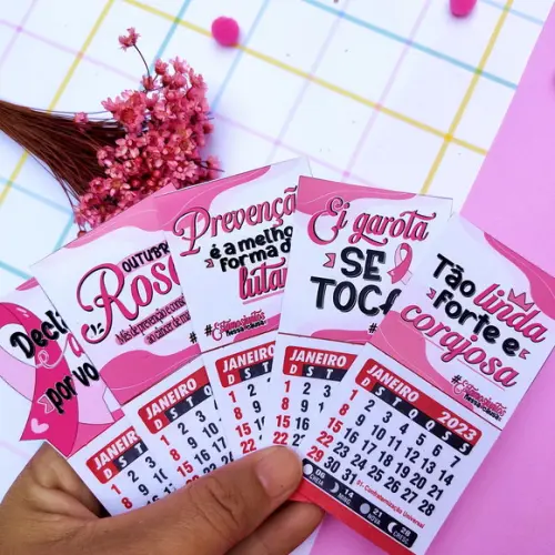 Mini Calendário Imã 2024- Outubro Rosa
