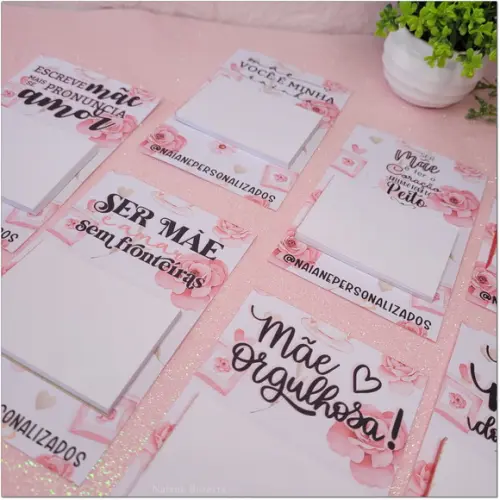 Mini Bloquinho com Tag Personalizada Dia das Mães
