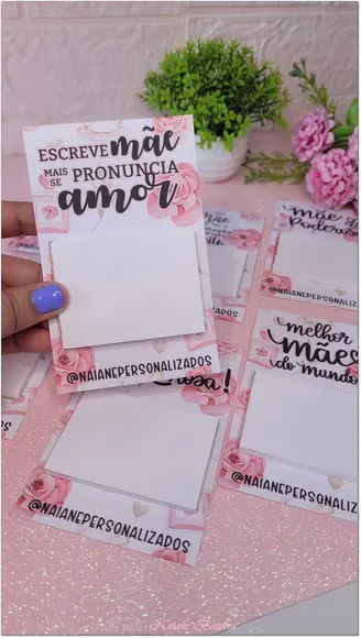 Mini Bloquinho com Tag Personalizada Dia das Mães
