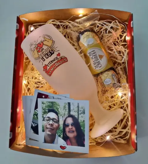 Mini Cesta Personalizada com Foto Polaroid